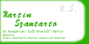 martin szamtarto business card